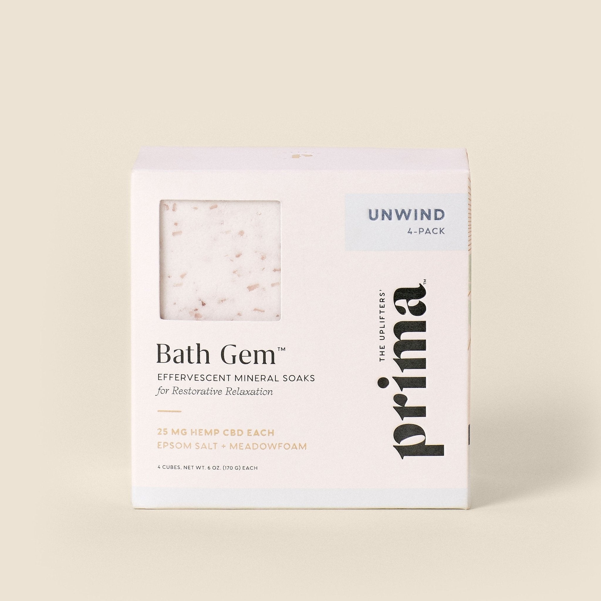 Unwind Bath Gem™ 4 - Pack | Moisturizing Bath Soak with Epsom Salt & Magnesium - PrimaPrimaproduct_type