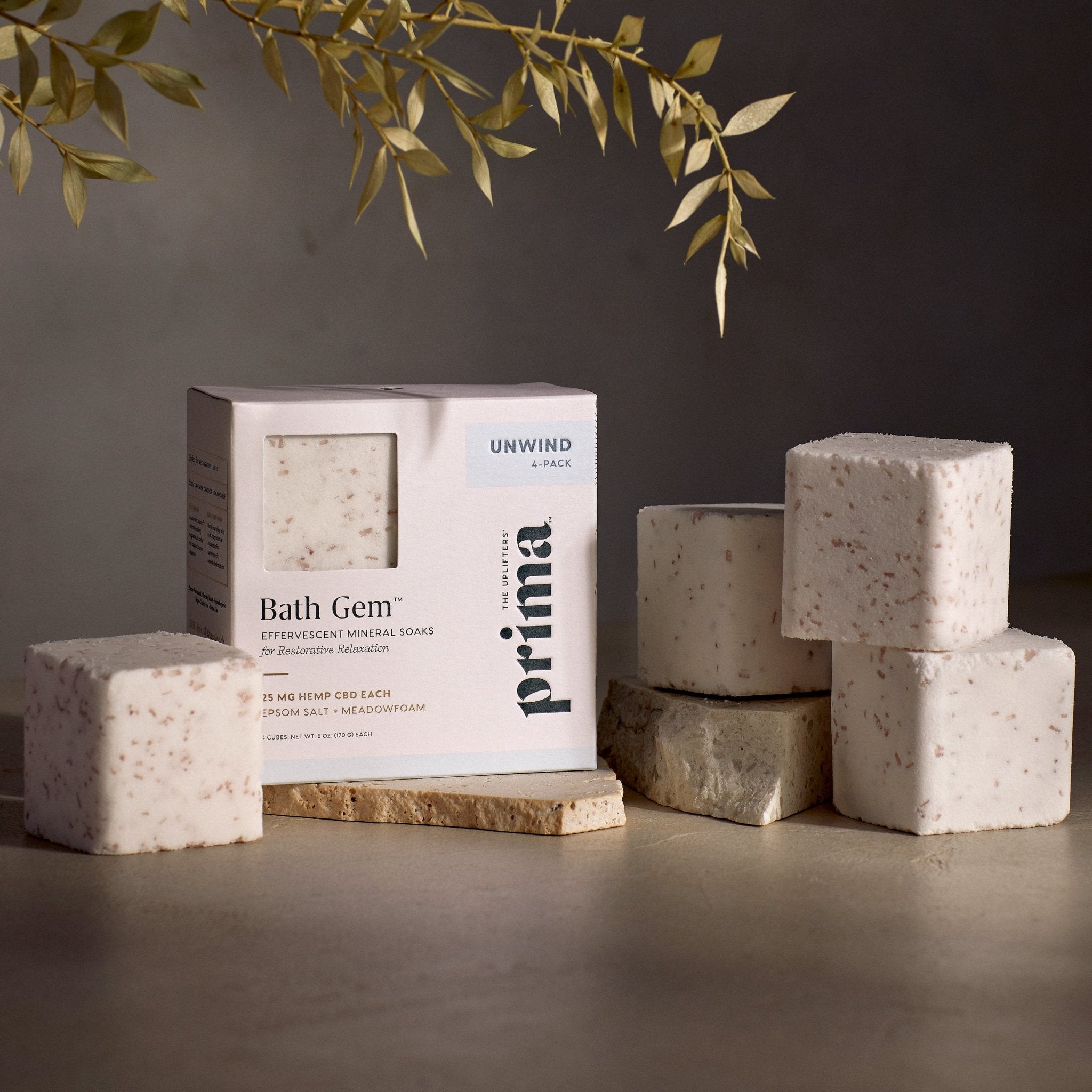 Unwind Bath Gem™ 4 - Pack | Moisturizing Bath Soak with Epsom Salt &amp; Magnesium - PrimaPrimaproduct_type